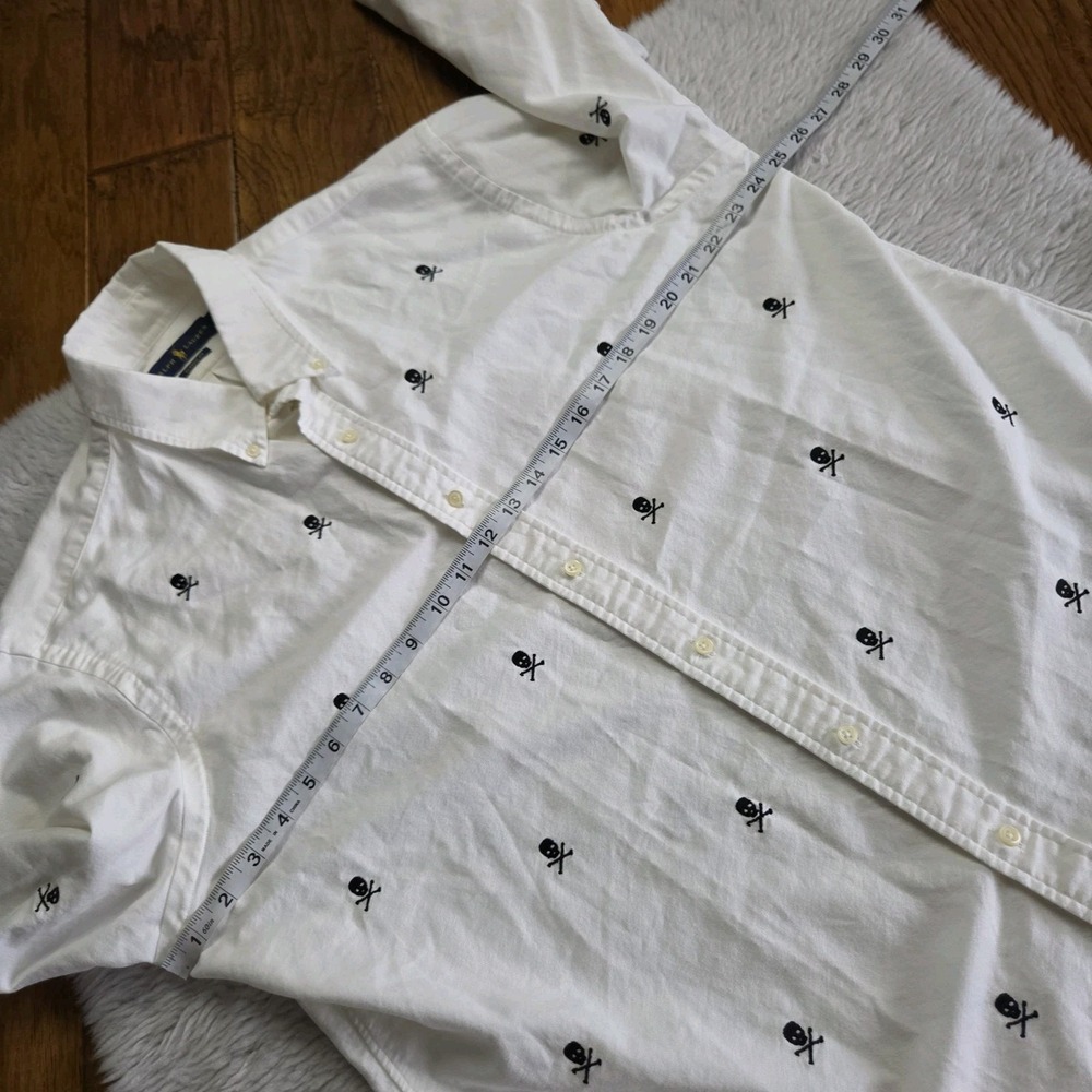 Ralph Lauren Skull Crossbones Button Down Shirt Men's XL Classic Fit Long Sleeve - Picture 6 of 6